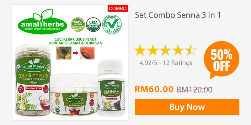 Set Combo Teh Senna Sanna 3 in 1 Amal Herbs Slimming Detox Tea