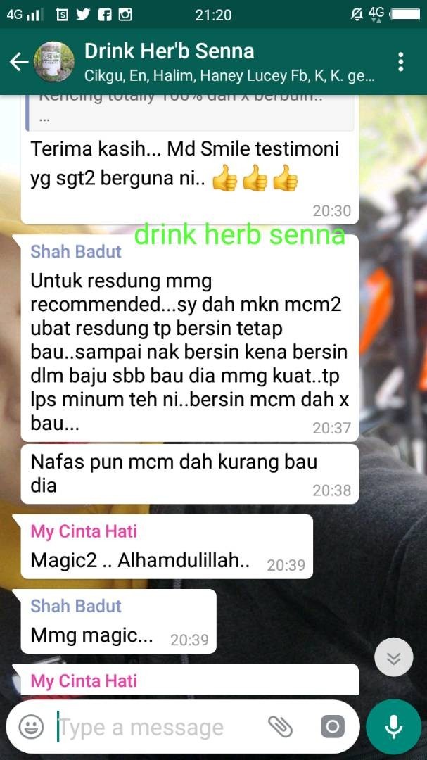 testimonial teh sanna senna amal herbs