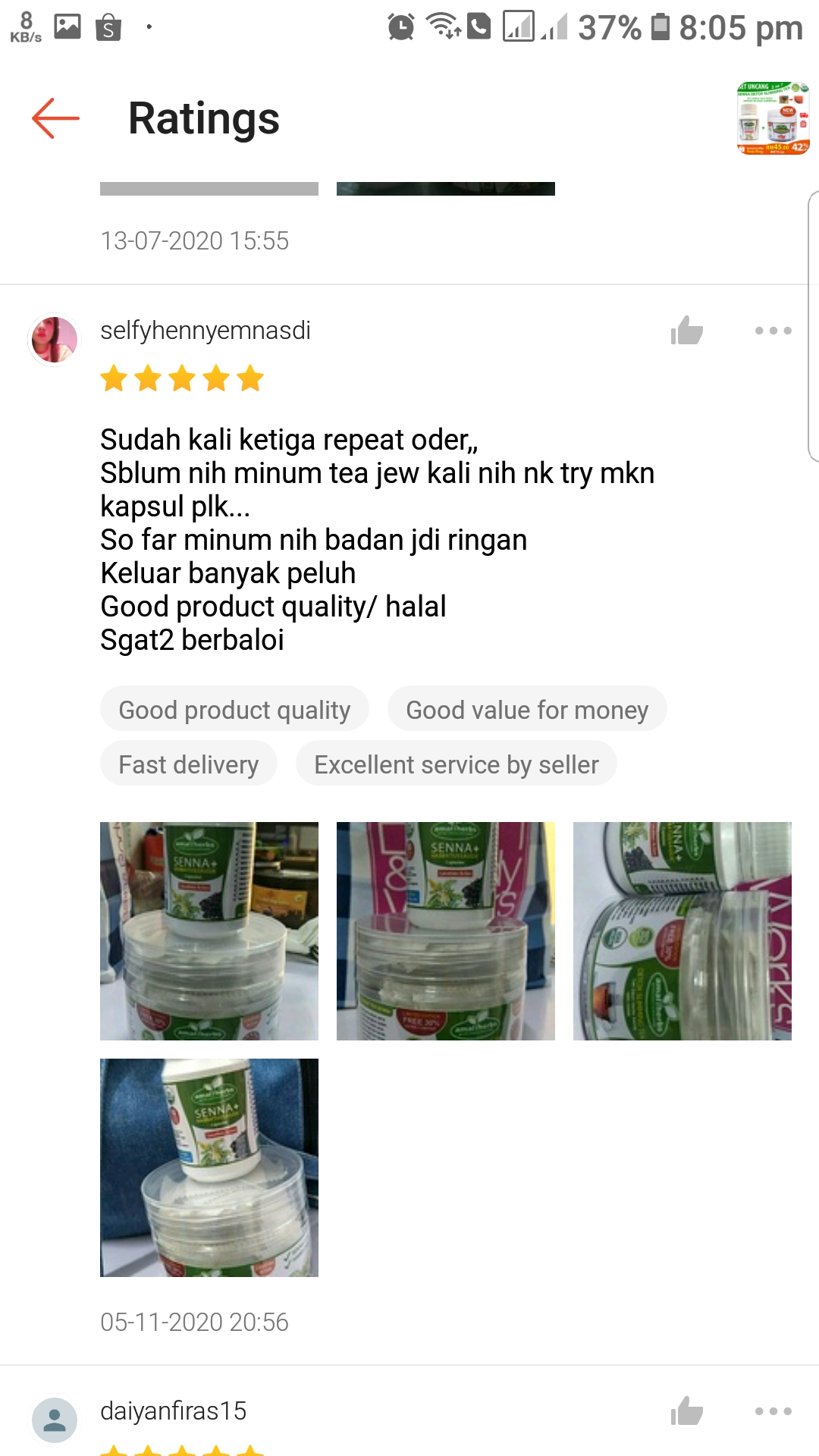 testimonial teh sanna senna amal herbs