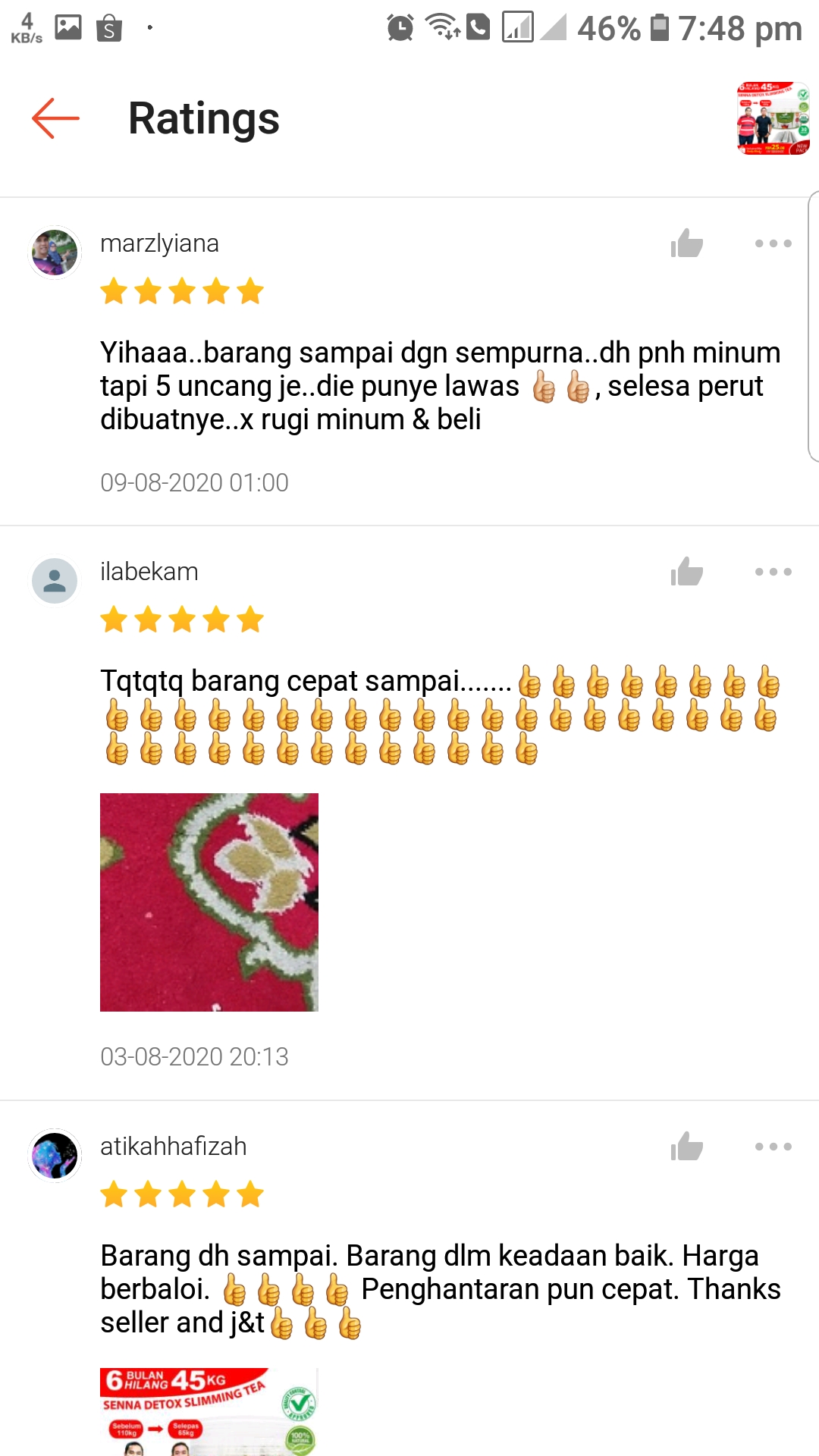 testimonial teh sanna senna amal herbs