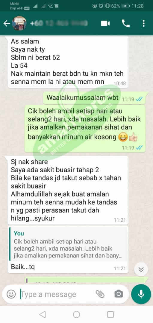 testimonial teh sanna senna amal herbs