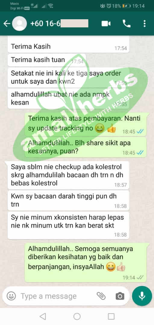 testimonial teh senna amal herbs