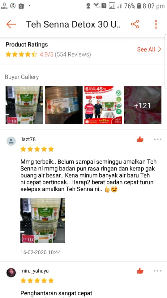 testimonial teh senna amal herbs